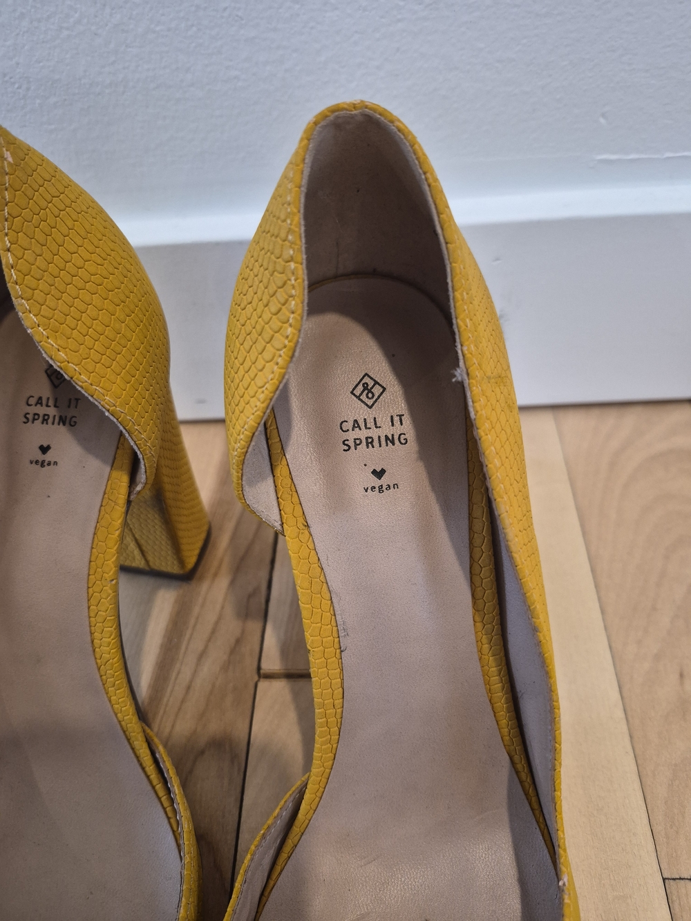 Call It Spring Yellow Pointed-Toe Block Heel Pumps - Picture 3 of 7
